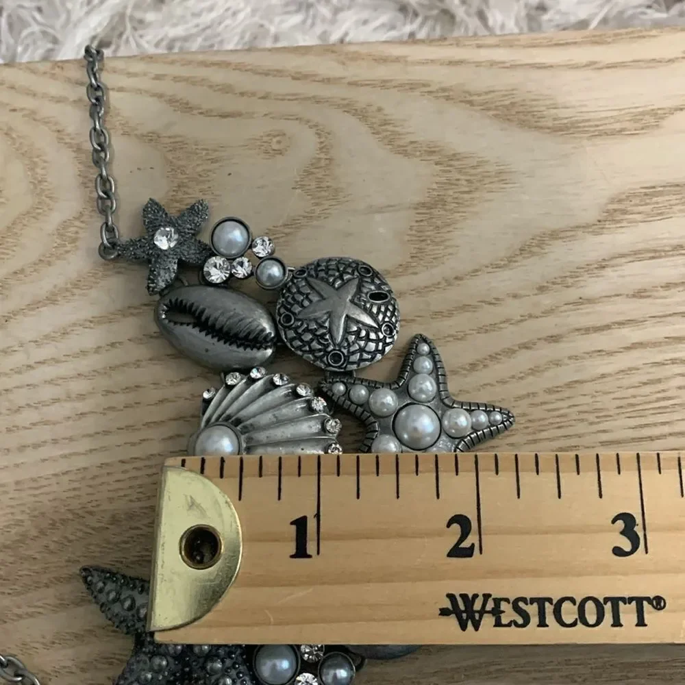 Cookie‎ Lee Ocean Themed Statement Costume Jewelry Necklace Starfish Shells